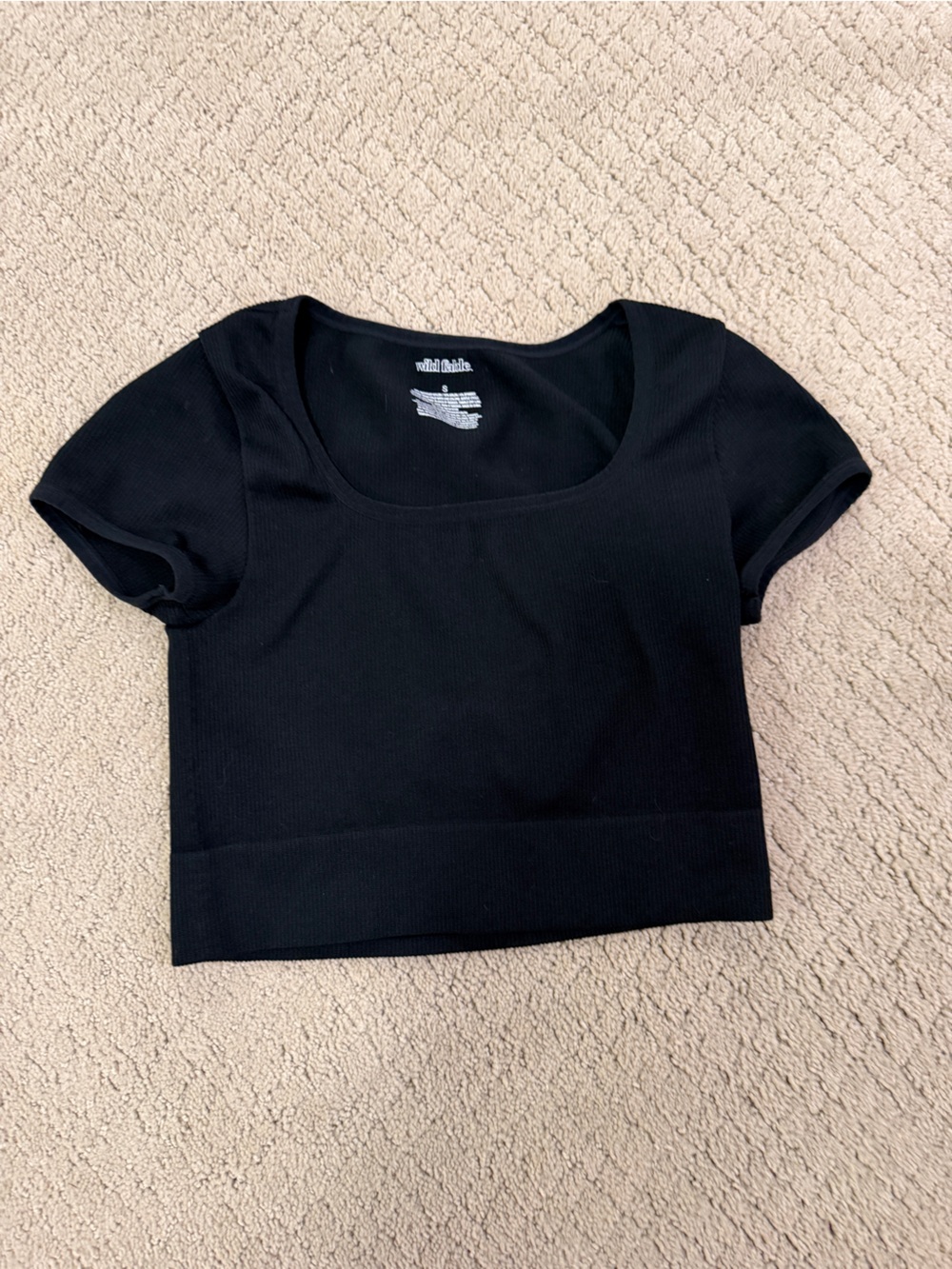 wild fable Black Ribbed Mini Shirt